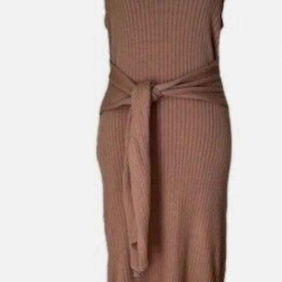 Good American Belted Body Dress Taupe Size 4 (NWOT) - Picture 3 of 4